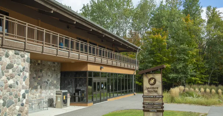 Front of Lakeside Center in the spring