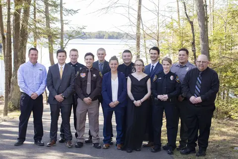 2022 law enforcement recruit group graduation photo with instructors