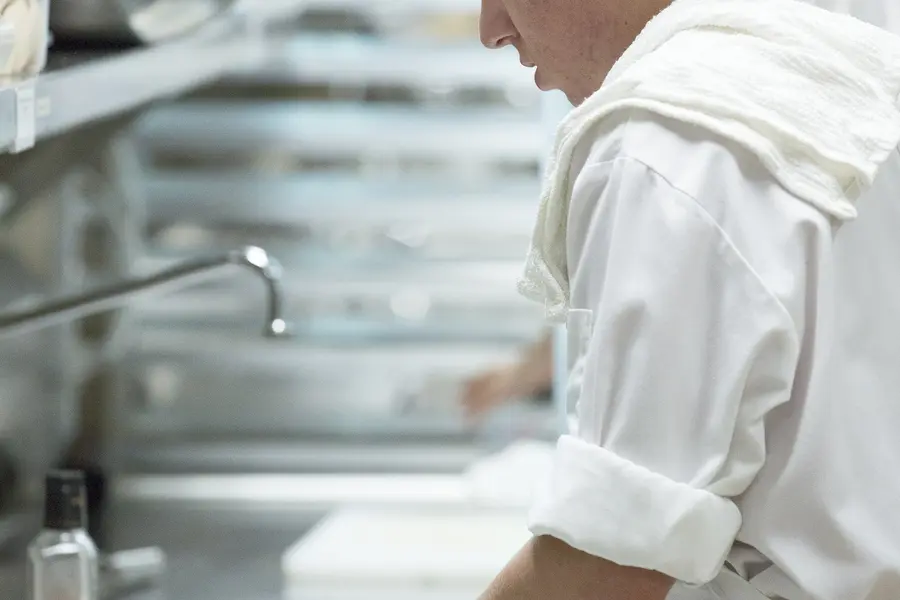 Culinary student food prepping