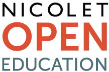 Nicolet Open Education logo with bold orange and blue text.
